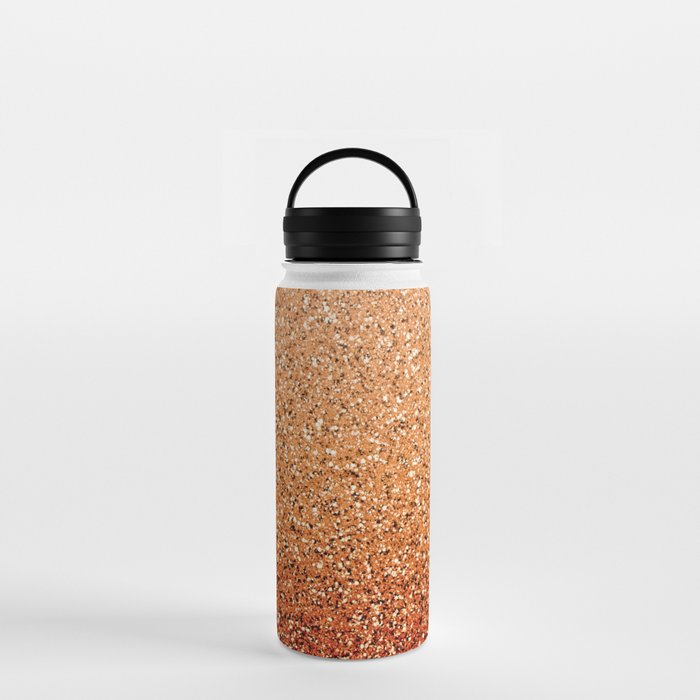 Burnt Orange Ombre Glitter Water Bottle