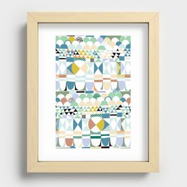 Geometric shapes home colors Recessed Framed Print
