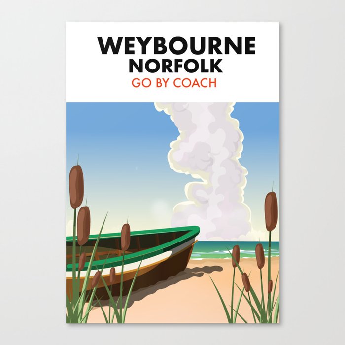 Weybourne norfolk beach poster. Canvas Print