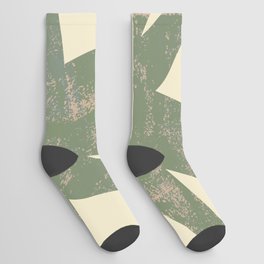 Green Grungy Malibu Palms Boho Chic Leaves Socks