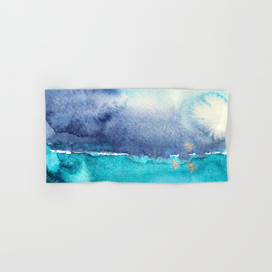Vibrant horizon || watercolor Hand & Bath Towel