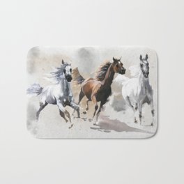 Wild Horses Bath Mat | Horses, Animal, Painting, Runninghorse, Mustang, Wildhorses, Horserace, Horse, Wildmustangs, Mustangs 