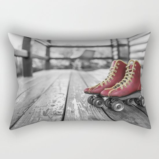 roller noir blanc rouge Rectangular Pillow