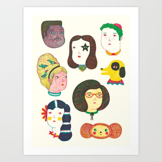 Heads Art Print