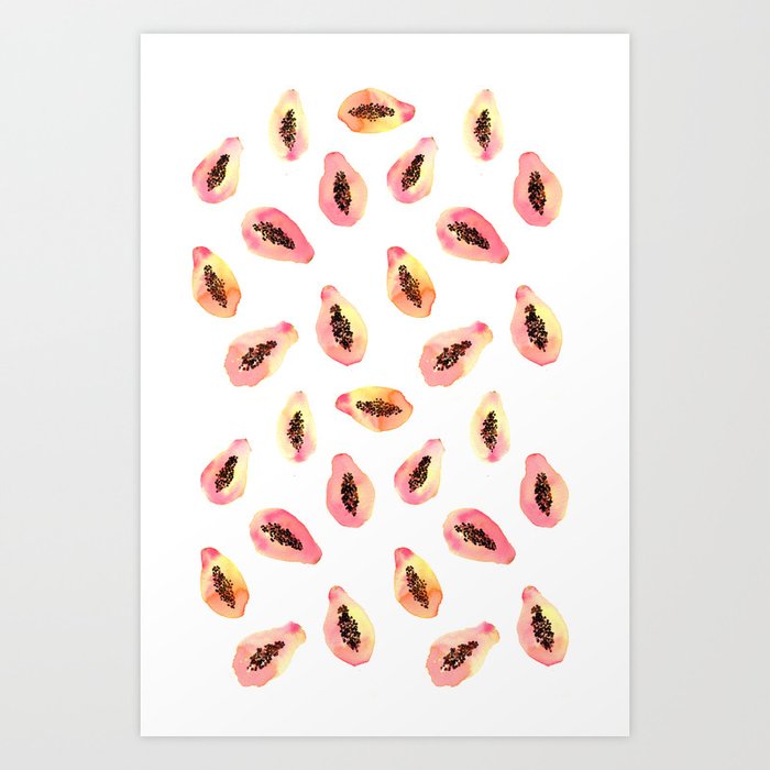 Papaya in love Art Print