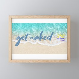 get naked beach Framed Mini Art Print