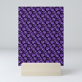 Two Kisses Collided Luscious Lilac Colored Lips Pattern Mini Art Print
