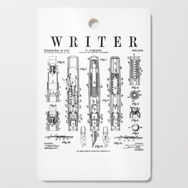 Writer Author Novelist Fountain Pen Bookish Vintage Patent Cutting Board
