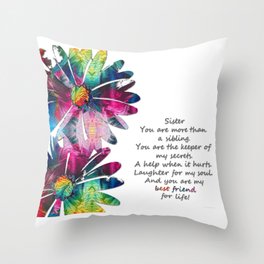 Sisters Are Best Friends For Life Throw Pillow