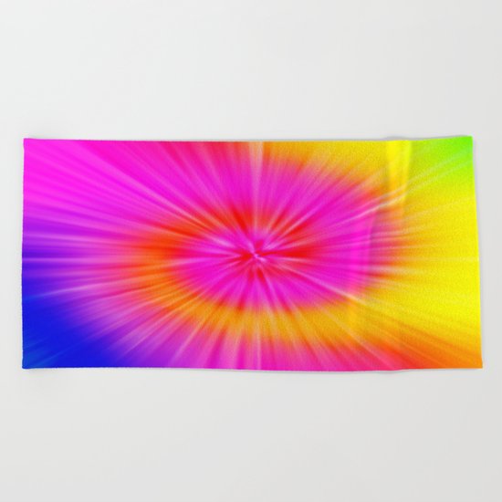 TIE DYE #1 (Rainbow Colors) Beach Towel