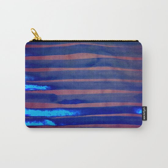 Blue Ice Lines Stripe Carry-All Pouch