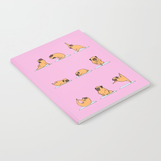Pug Yoga // Pink Notebook