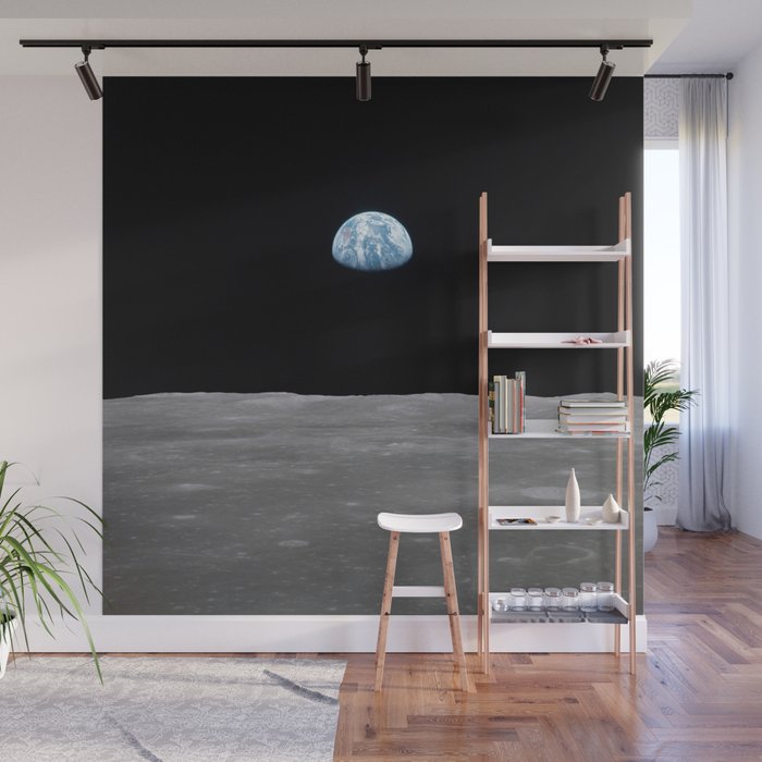 Earth rise over the Moon Wall Mural