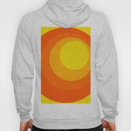 70s style - Retro - Yellow Orange Brown Non-Concentric Circles pattern Hoody