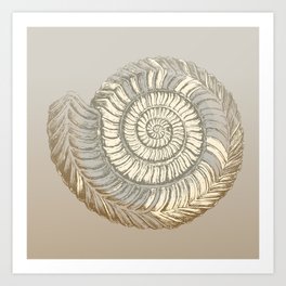 Ammonite Simple Modern Abstract  Illustration  Art Print