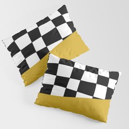 Checkered Stripe Block (mustard yellow/black/white) Pillow Sham