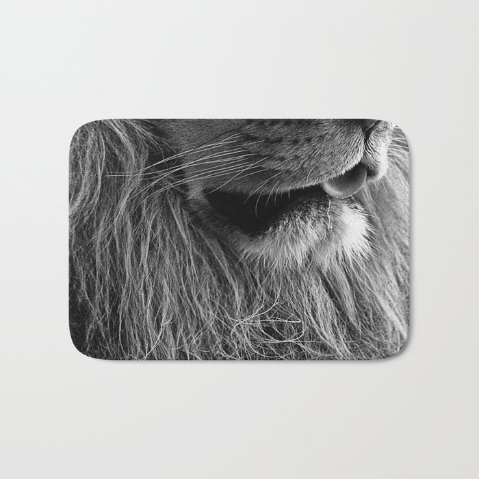 Themba the Lion (Black and White Version) Bath Mat