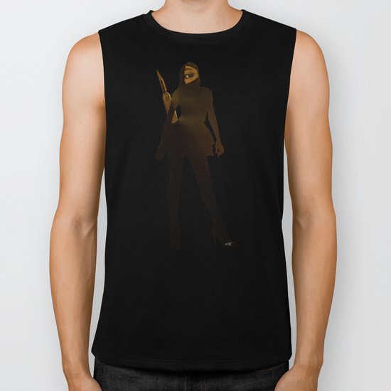 PowerWoman - Black Ninja (orange) Biker Tank
