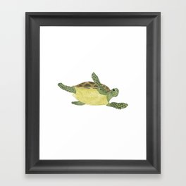  sea ​​turtle cartoon in digital painting Framed Art Print