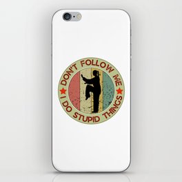 Karate Girl Silhouette, Funny Vintage Karate Lover Gift Idea For Women iPhone Skin