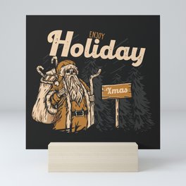 Santa Skull - Merry Christmas Mini Art Print