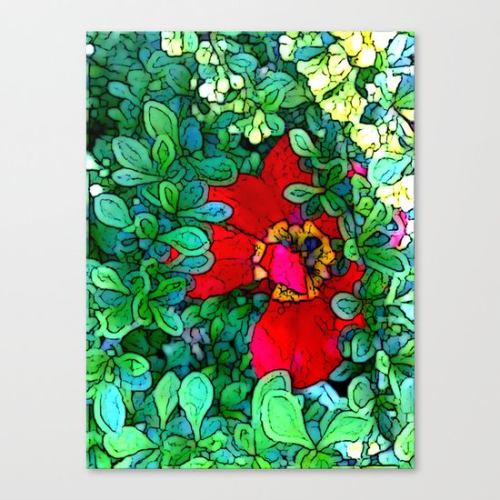 Shy Tulip Hiding Canvas Print