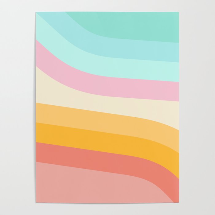 Retro Rainbow Stripes Poster