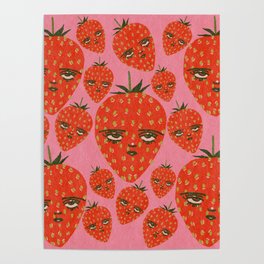 Unimpressed Strawberry Poster