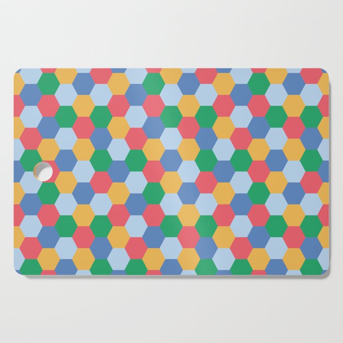 Colorful Hexagon polygon pattern. Digital Illustration background Cutting Board