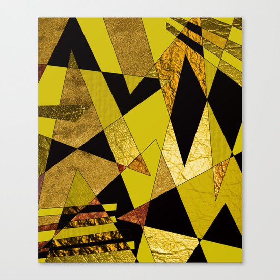 Abstract #508 Black, Gold & Copper Shards Canvas Print