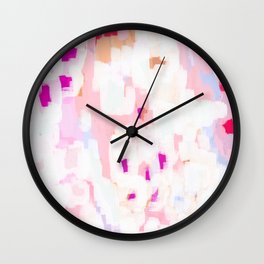Netta - abstract painting pink pastel bright happy modern home office dorm college decor Wall Clock
