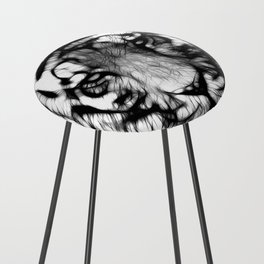 2022 - Year of the Tiger (black and white tiger portrait) Counter Stool