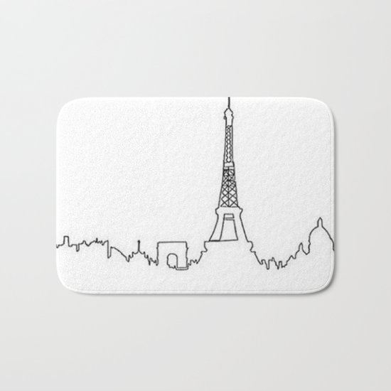 Paris, France Outline (Eiffel Tower, Notre Dame) Bath Mat