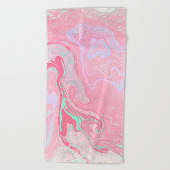 Marbled Effect with Pink Beach Towel