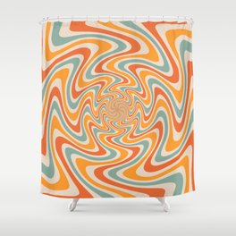 Retro Swirl 70s Shower Curtain