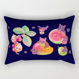 Fruit and bat - dark Rectangular Pillow