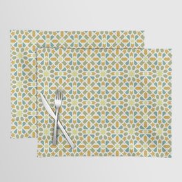 Yellow Stars and Green Flowers ARABIC TILES Placemat