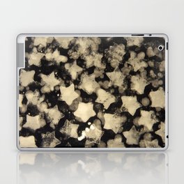 Bleached Distressed Stars on a Black Background Laptop Skin
