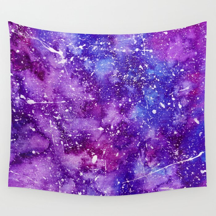 Artistic White Paint Splatters Pink Purple Watercolor Wall Tapestry Artistic White Paint Splatters Pink Purple Watercolor Wall Tapestry