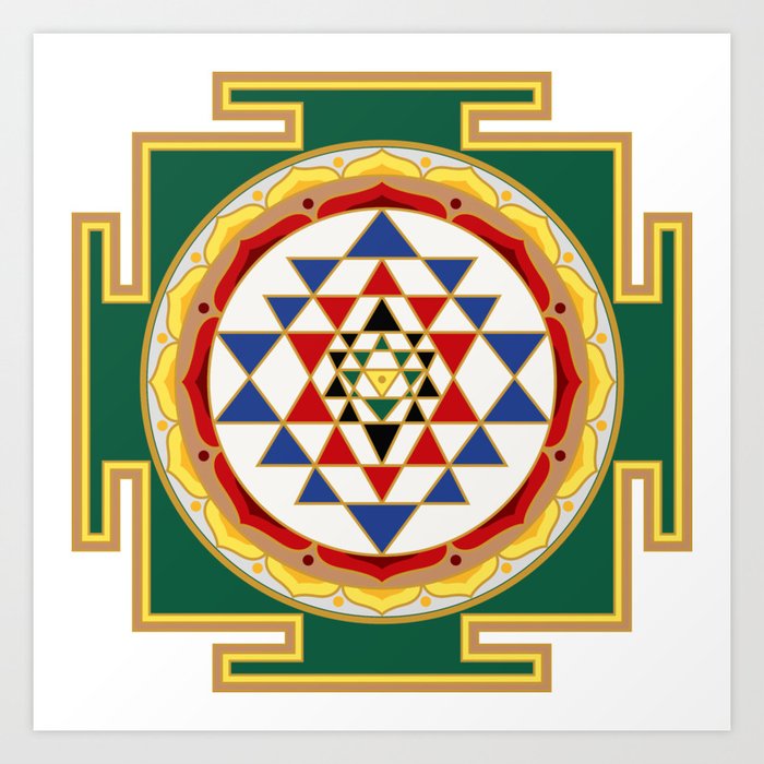 Sri Yantra colored Art Print