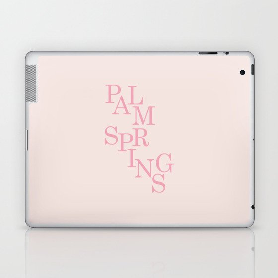 Palm Springs Print Blush Pink Minimalistic Wall Art Decor Modern Typography Laptop & iPad Skin