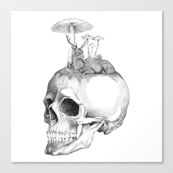 Mushroom B&W Canvas Print