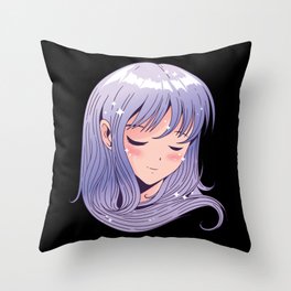 anime head girl Throw Pillow