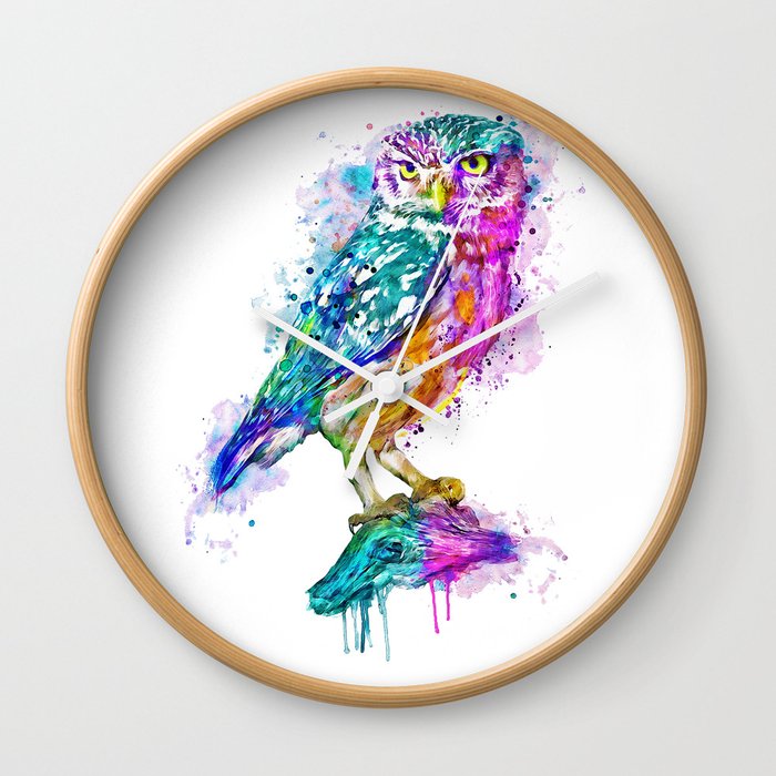 Colorful Owl Wall Clock