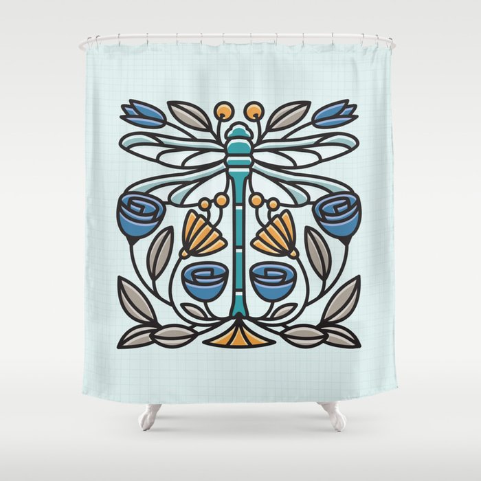 Dragonfly Tile Shower Curtain By Patriciazapata Society6