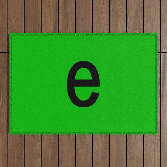 LETTER e (BLACK-GREEN) Outdoor Rug