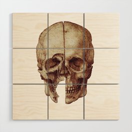 Da vinci's Skull Wood Wall Art