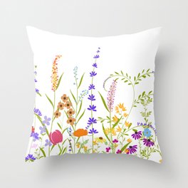 colourful wildflowers 2022 Throw Pillow