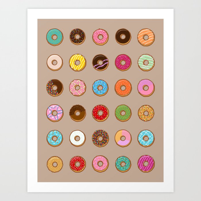 Colorful Doughnuts Art Print