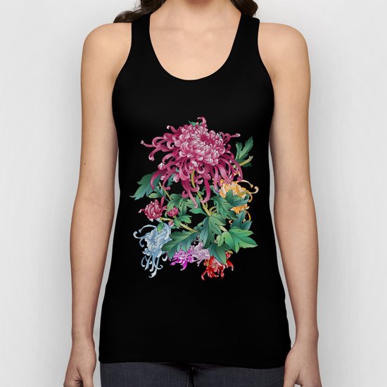 Oriental Flowers Unisex Tank Top
